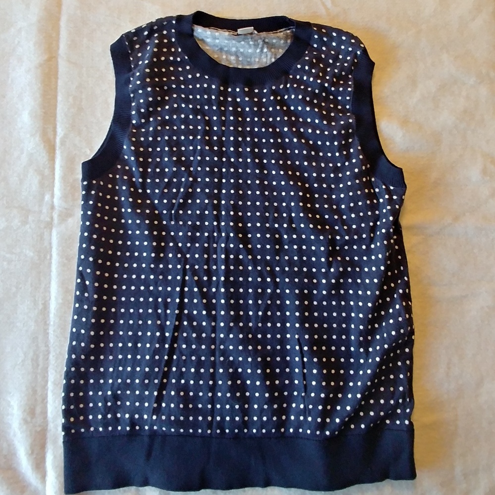 Navy Polka-dot Sweater Shell Tank - J.Crew